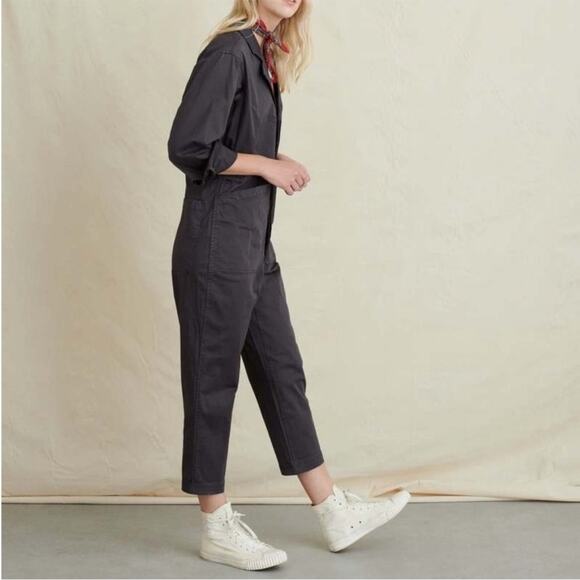 NWT Alex Mill Standard Jumpsuit Iron Grey Cotton Twill Womens Size L - Picture 3 of 11